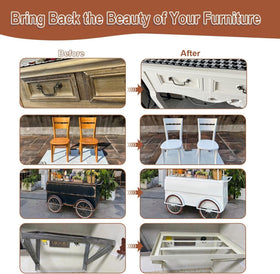 Generic white paint finish on cabinet surfaces for a refreshed style.