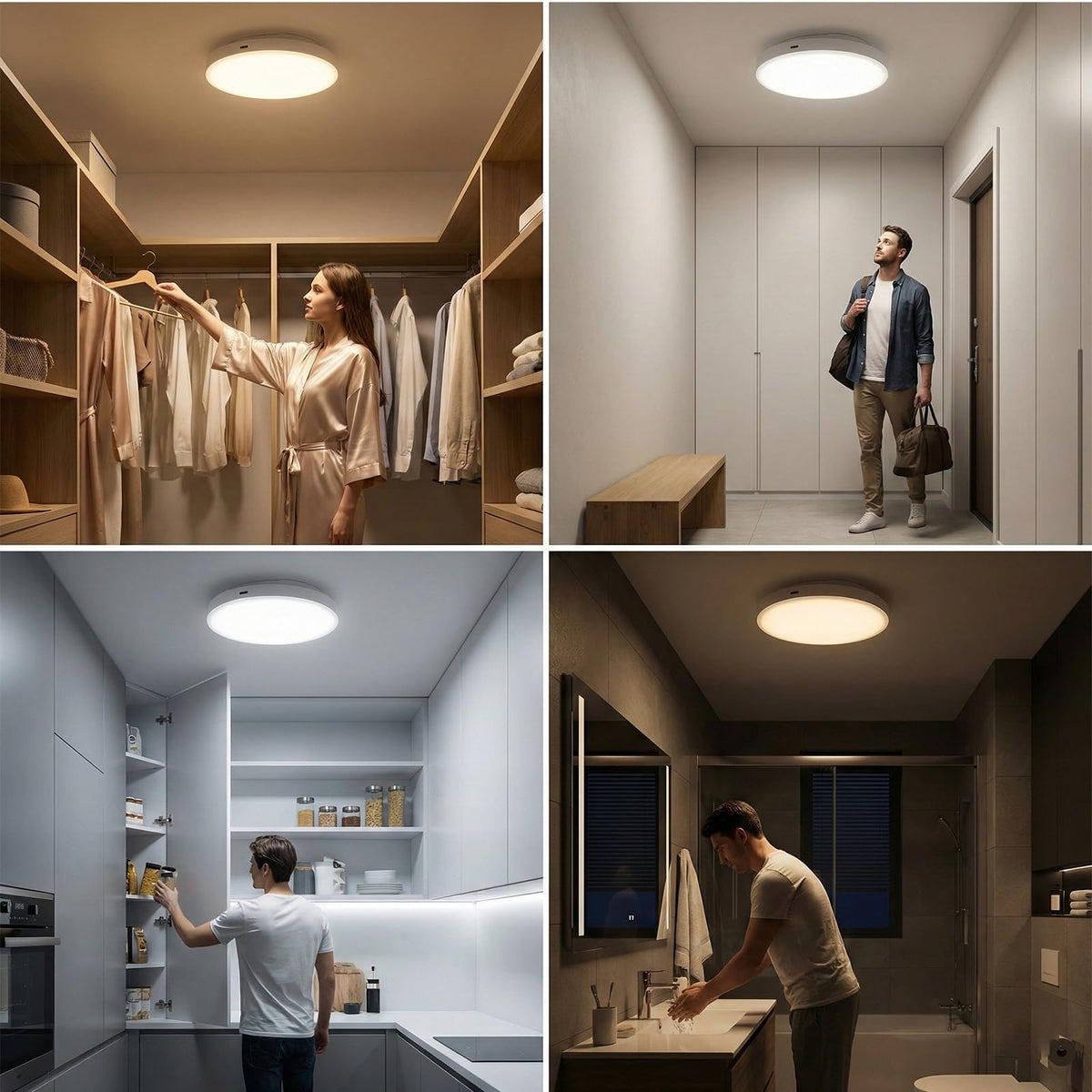 Generic versatile ceiling light ideal for closets, garages, stairways, and basements