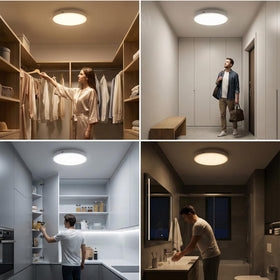 Generic versatile ceiling light ideal for closets, garages, stairways, and basements