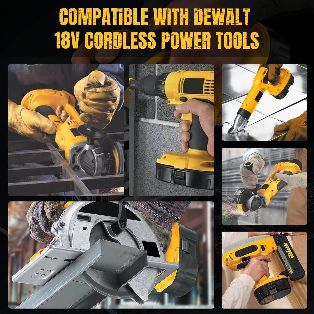 Generic work-ready 18V battery pack provides portable power on site