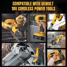 Generic work-ready 18V battery pack provides portable power on site