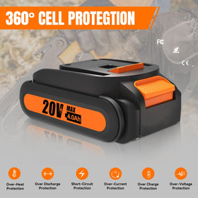 Charger-ready Worx battery pair compatible with WA3732 and WA3847 chargers
