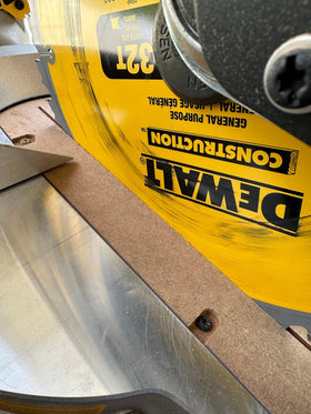 Generic zero clearance insert for Dewalt DWS780 front view aids dust management.