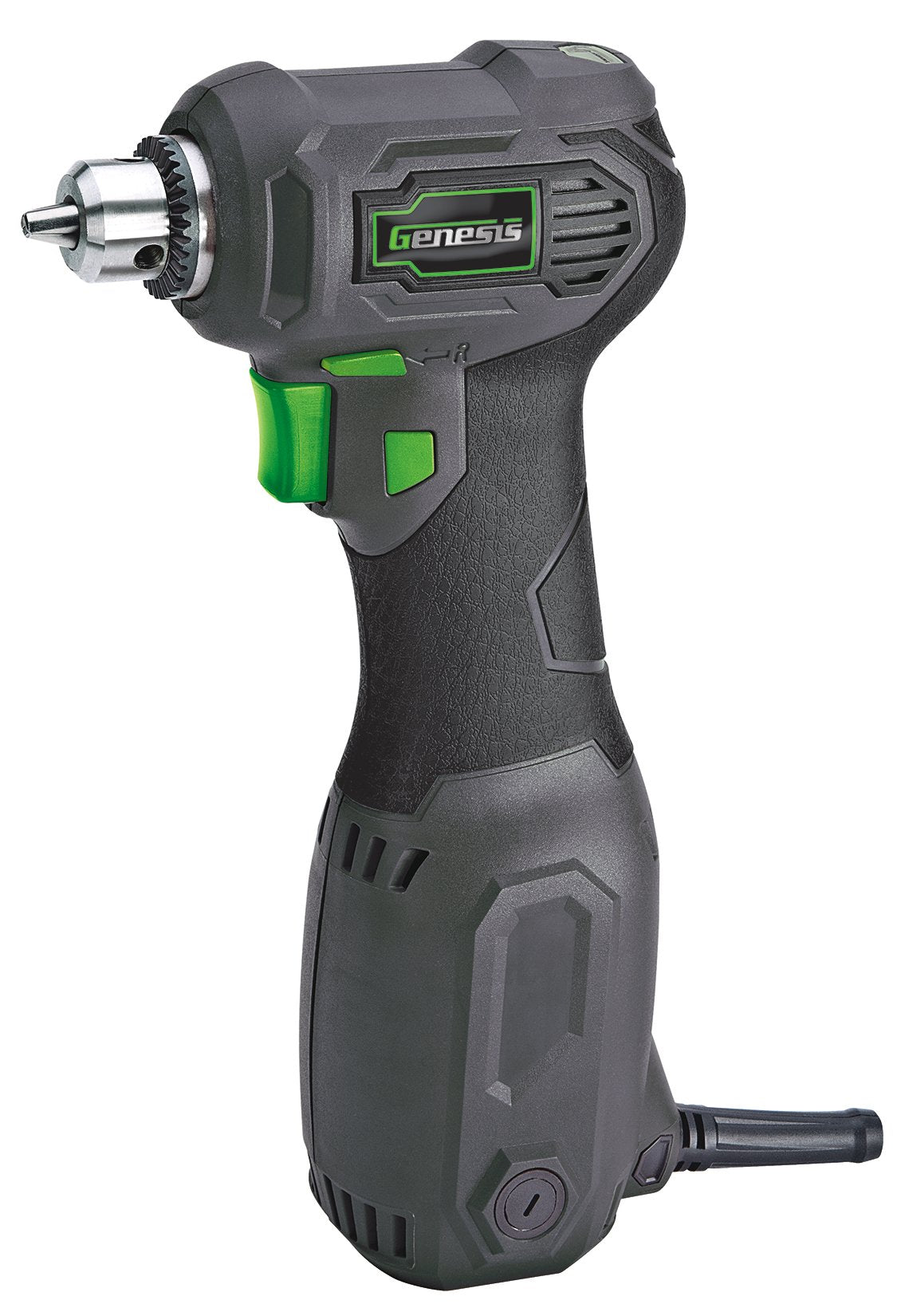 Genesis GCQD38A compact-head drill reaching tight spaces for cabinetry and corners
