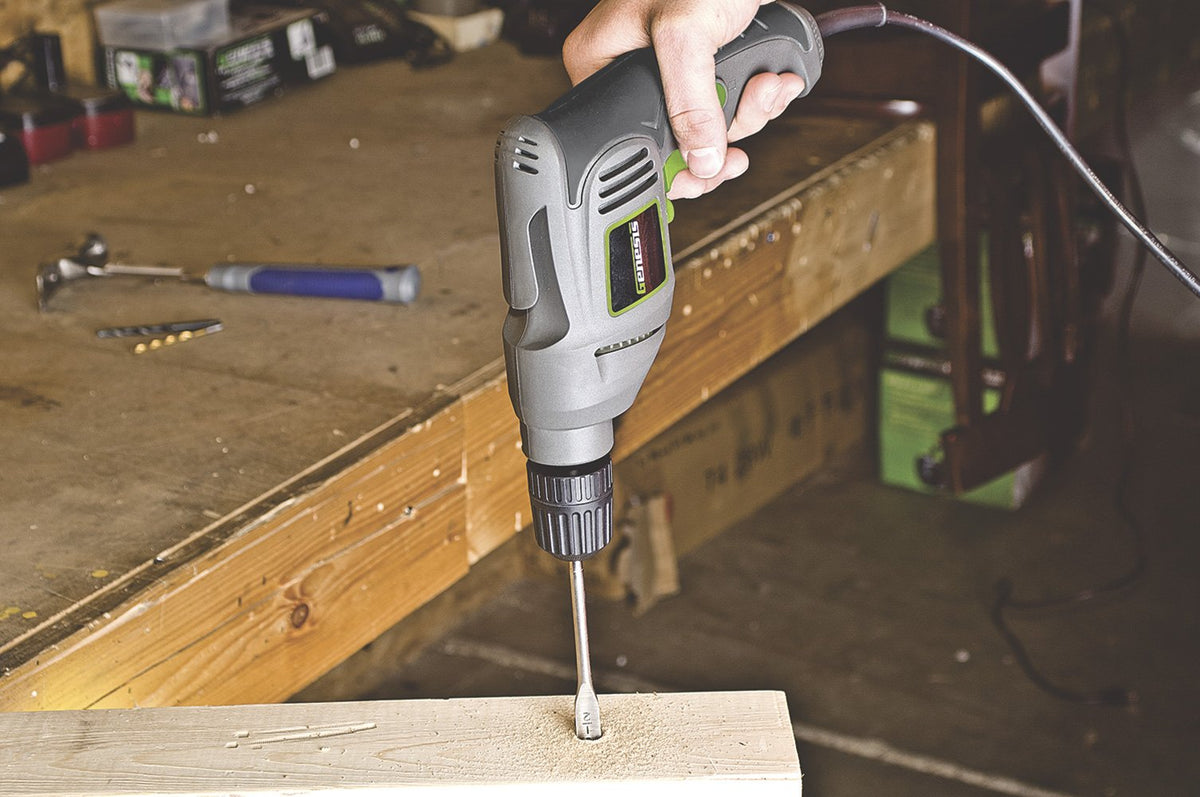 Genesis GD38B drill with rubberized grip for comfortable control