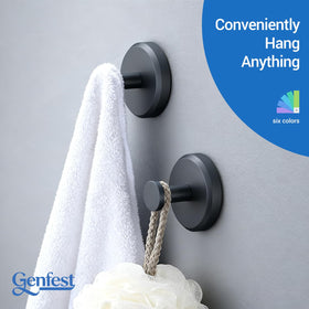 Genfest suction cup hooks shower-wall on tile for easy organization.