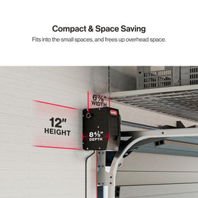 Genie 6072H-O compact dimensions fit small to standard garages without bulk.