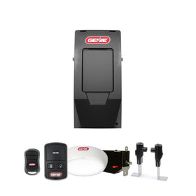 Genie 6072H-O wall-mount front view shows space-saving design for a clean garage look.