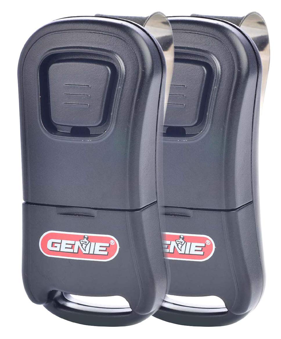 Genie G1T remote front view with sleek one-button design for quick access.