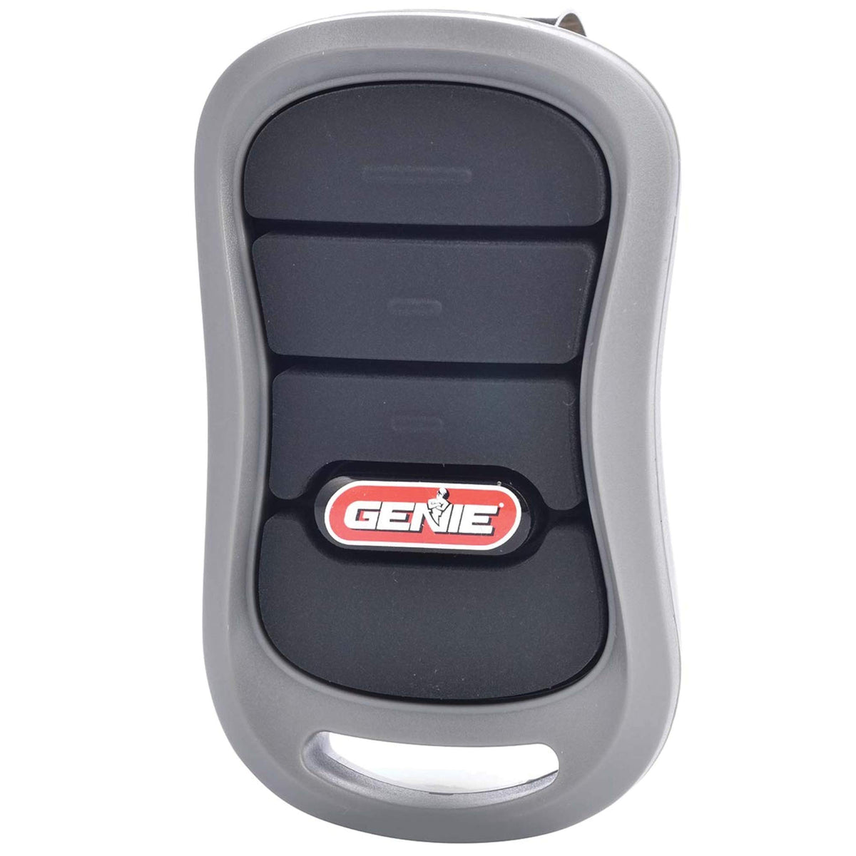 Genie G3T-R remote front view showing compact design for easy storage