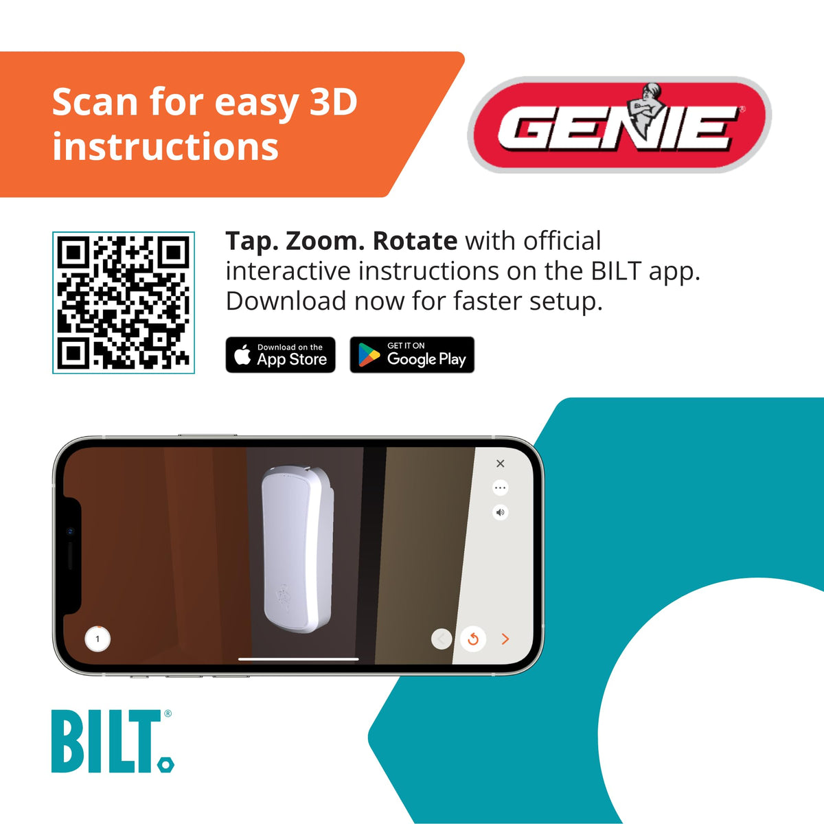 Genie GK-R keypad dual-frequency auto-seek reduces interference.
