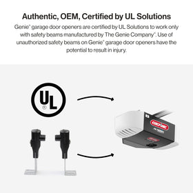 Genie GSTB-R receiver aligns with the opener to deliver reliable safety signals.