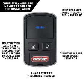 Genie GWWC-R wireless installation showing no wiring required