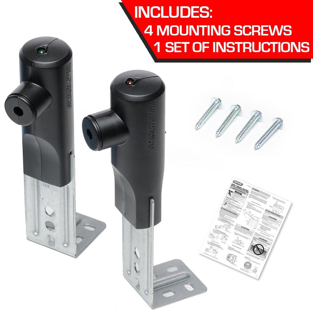 Genie Safe-T-Beam status LED indicating self-diagnostic system status.