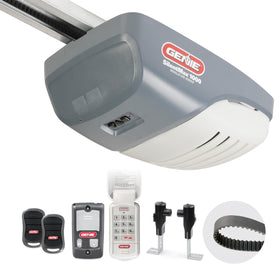 Genie SilentMax 1000 belt drive motor shown for quiet operation