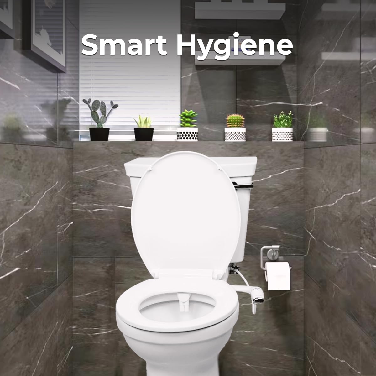GenieBidet eco-friendly design reduces toilet paper use and waste.