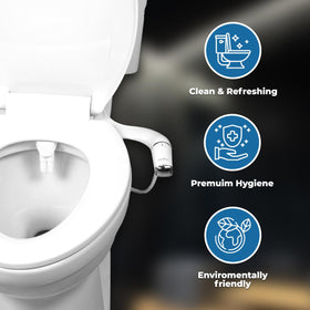 GenieBidet control for water temperature and spray intensity for comfortable cleansing.