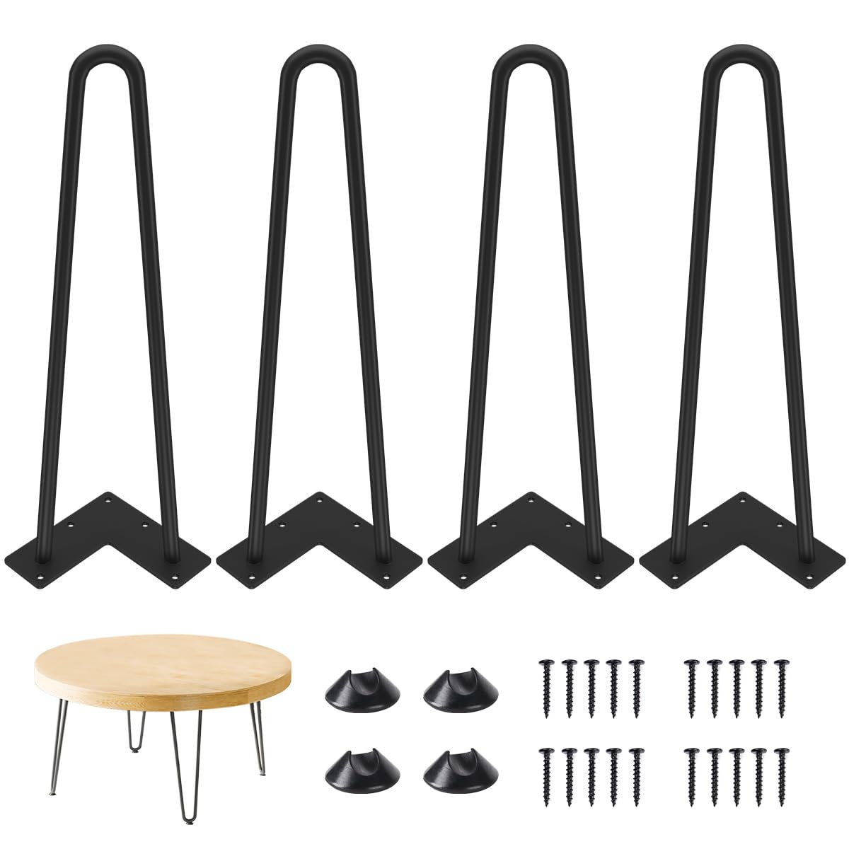 Genius Iron hairpin table legs 16-inch solid steel provide sturdy coffee-table support