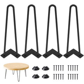 Genius Iron hairpin table legs 16-inch solid steel provide sturdy coffee-table support
