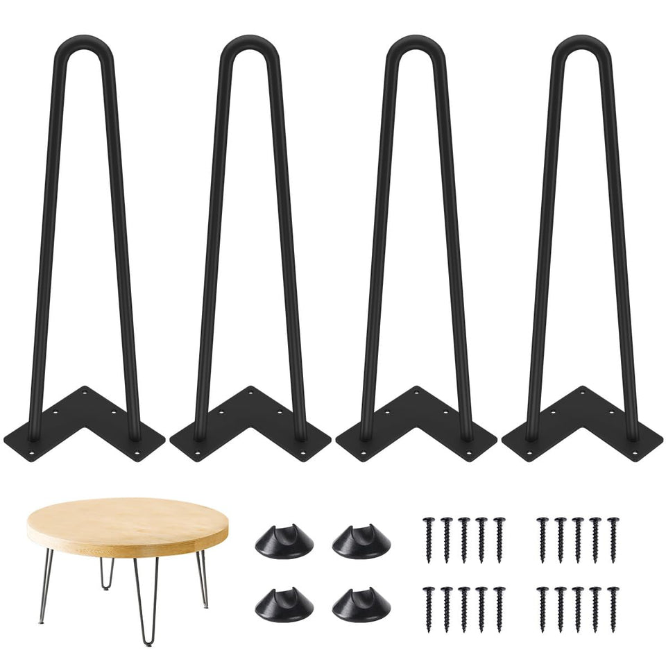 Genius Iron hairpin table legs 16-inch solid steel provide sturdy coffee-table support