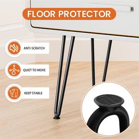 Genius Iron hairpin table legs in a 4-pack with black finish for upgrades