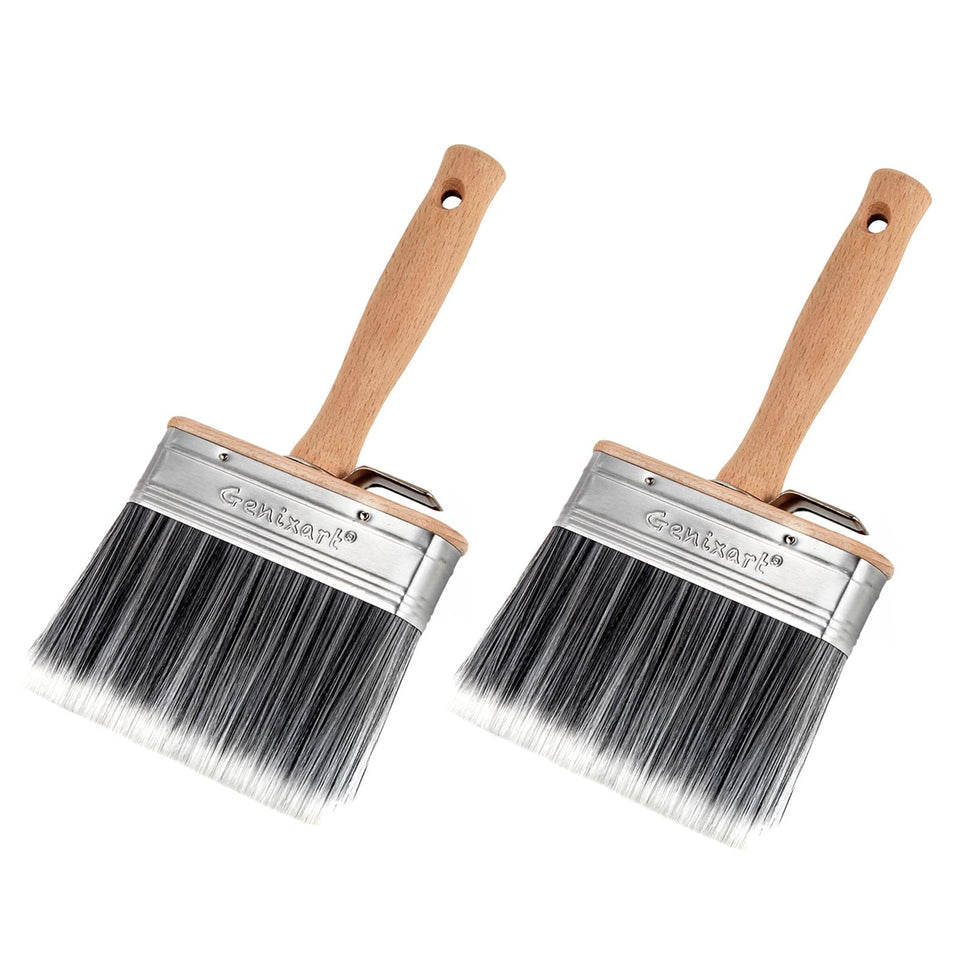 Genixart 5-inch deck stain brush with soft nylon bristles for smooth finish.