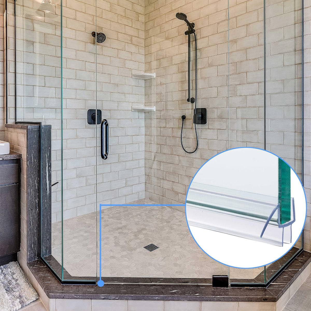 GENNHOPO 2-pack seal for reliable water barrier in glass showers.
