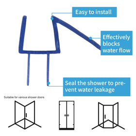 GENNHOPO shower door bottom seal cuttable to fit 3/8 inch glass.