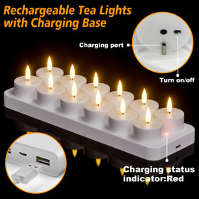 GenSwin charging base with tealights glowing softly while charging.