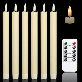 GenSwin flameless ivory taper candles with remote create safe, ambient lighting for evenings