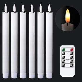 GenSwin flameless taper candles six-pack for safe, cozy ambience without flame.