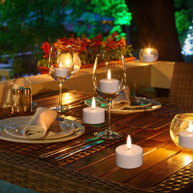 GenSwin Halloween table centerpiece decor with glowing tealights.