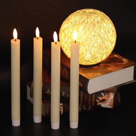GenSwin LED wax taper candles provide warm glow without open flame