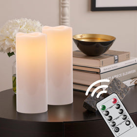 GenSwin patio garden decor with two candles for ambient lighting