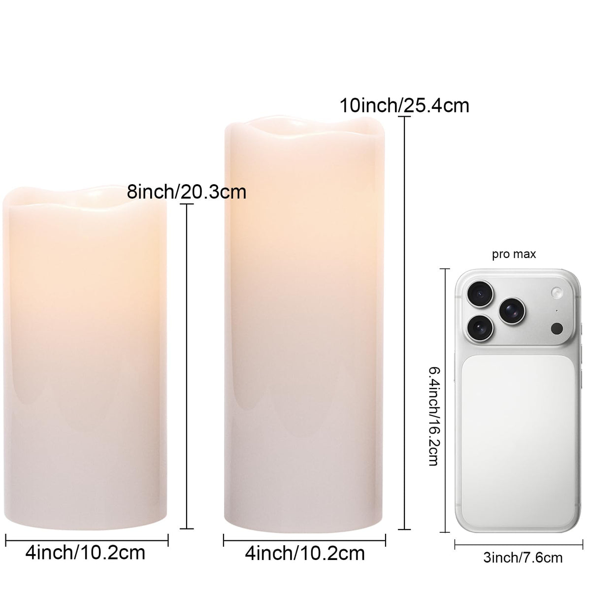 GenSwin solar outdoor flameless candle side view for patio ambience