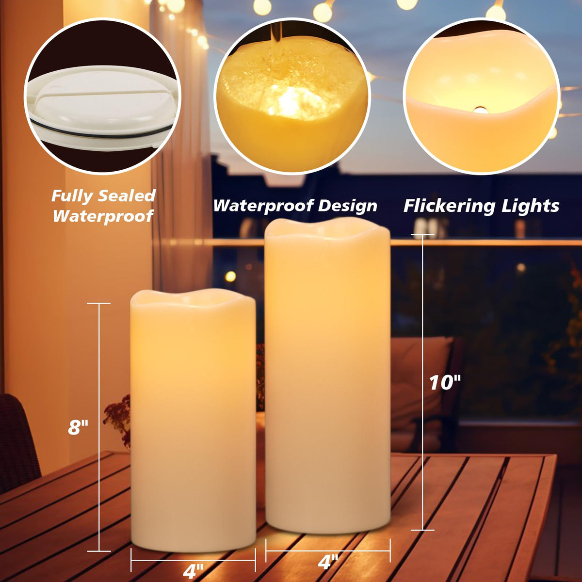 GenSwin two-candle set for garden lanterns and events