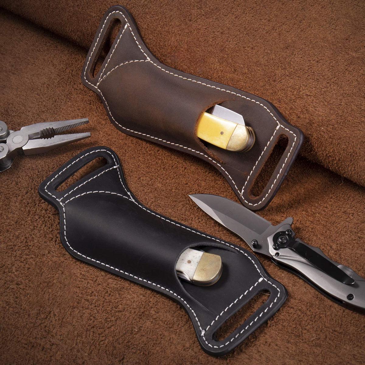 Gentlestache gift-ready leather sheath with timeless style.