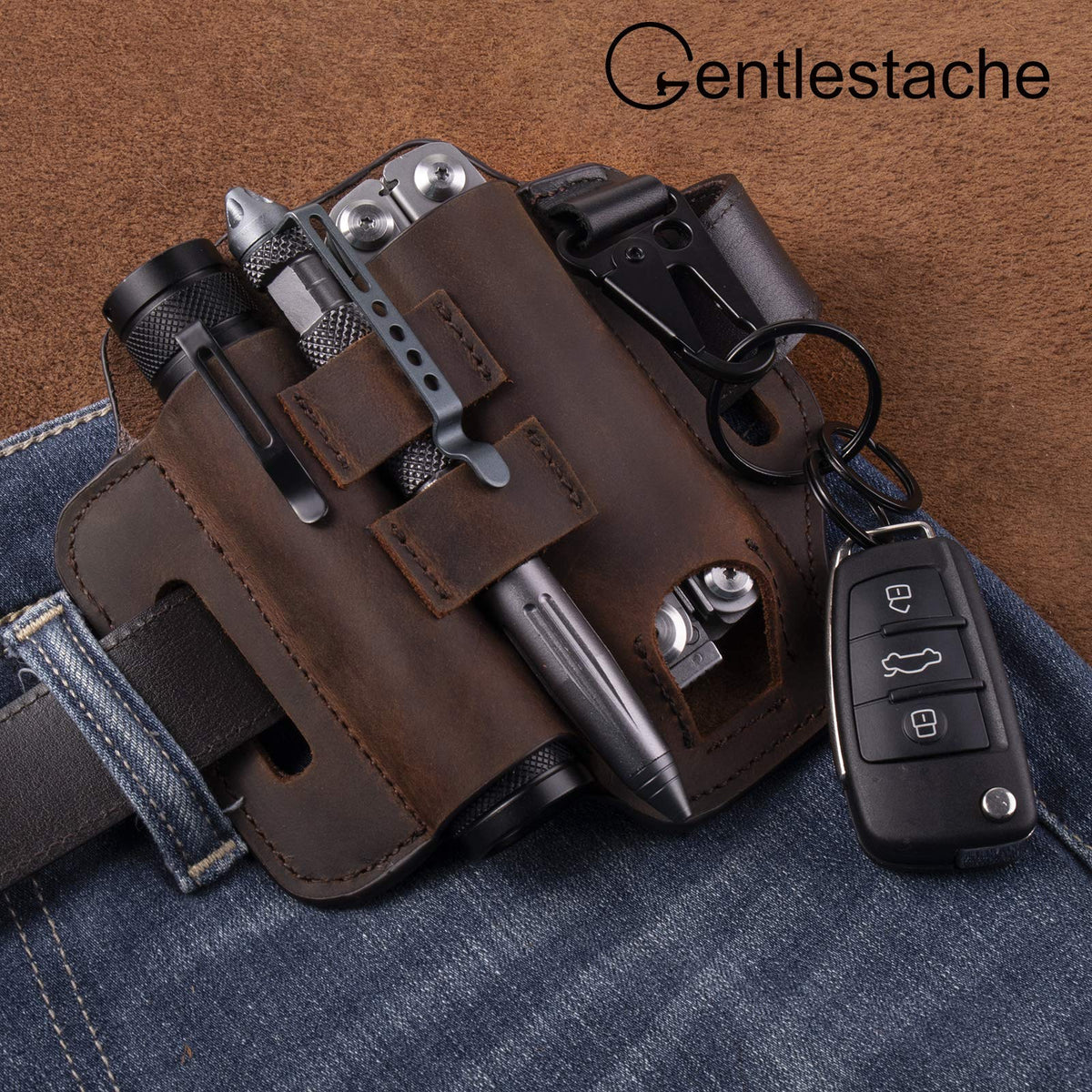 Gentlestache handmade leather adds natural character and durability over time.
