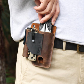 Gentlestache 3-in-1 multitool sheath with flashlight and pen pockets.