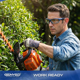 GENYED safety glasses anti-scratch lenses resist wear for durable job-site use.