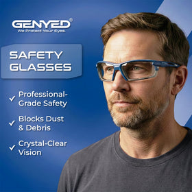 GENYED safety glasses with removable foam gasket shield dust and wind for DIY projects.