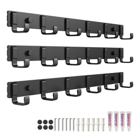 Geobella 16-inch wall-mount coat rack with six hooks for organized entryways.