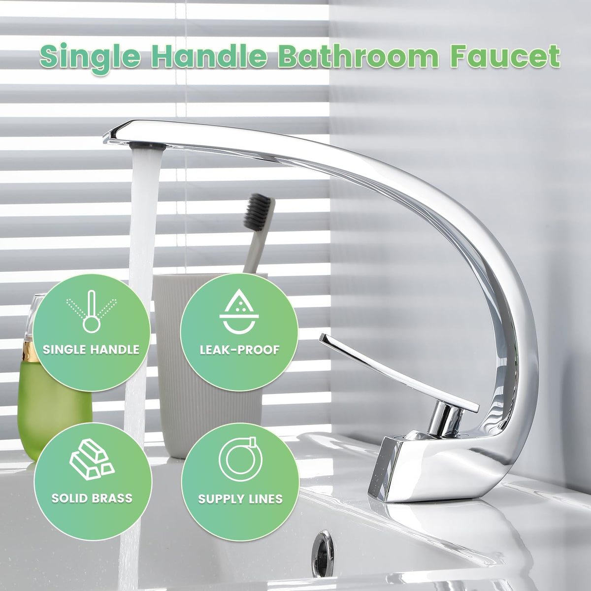 Geobella arc-design faucet for contemporary bathroom aesthetics