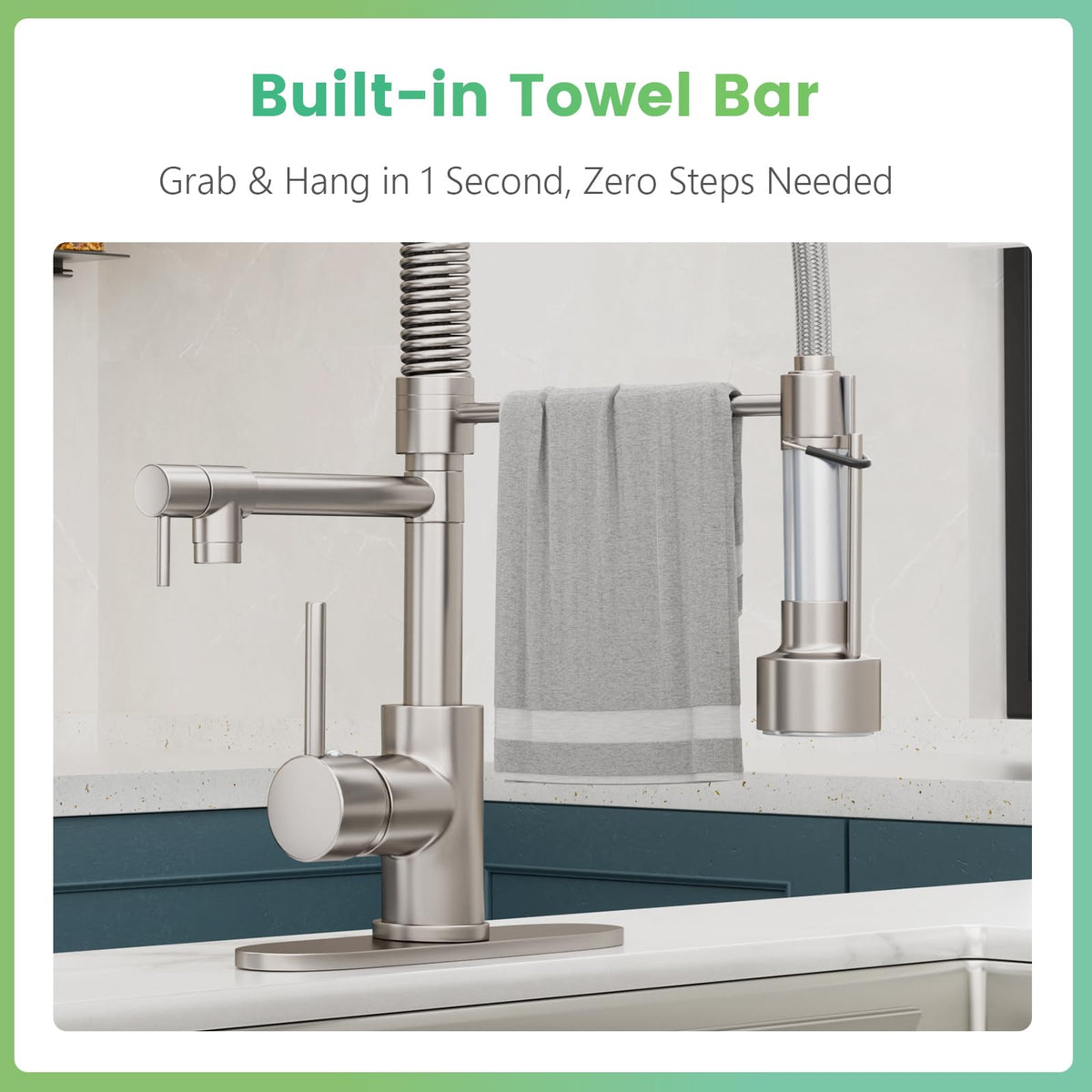 Geobella 10-inch deck plate supports easy 1- or 3-hole installs.