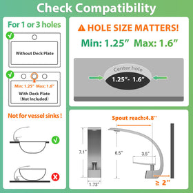 Geobella deck plate included for 3-hole sink compatibility.