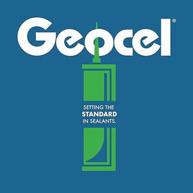 Geocel 2320 white gutter sealant tube with multi-surface adhesion for roofs and gutters.