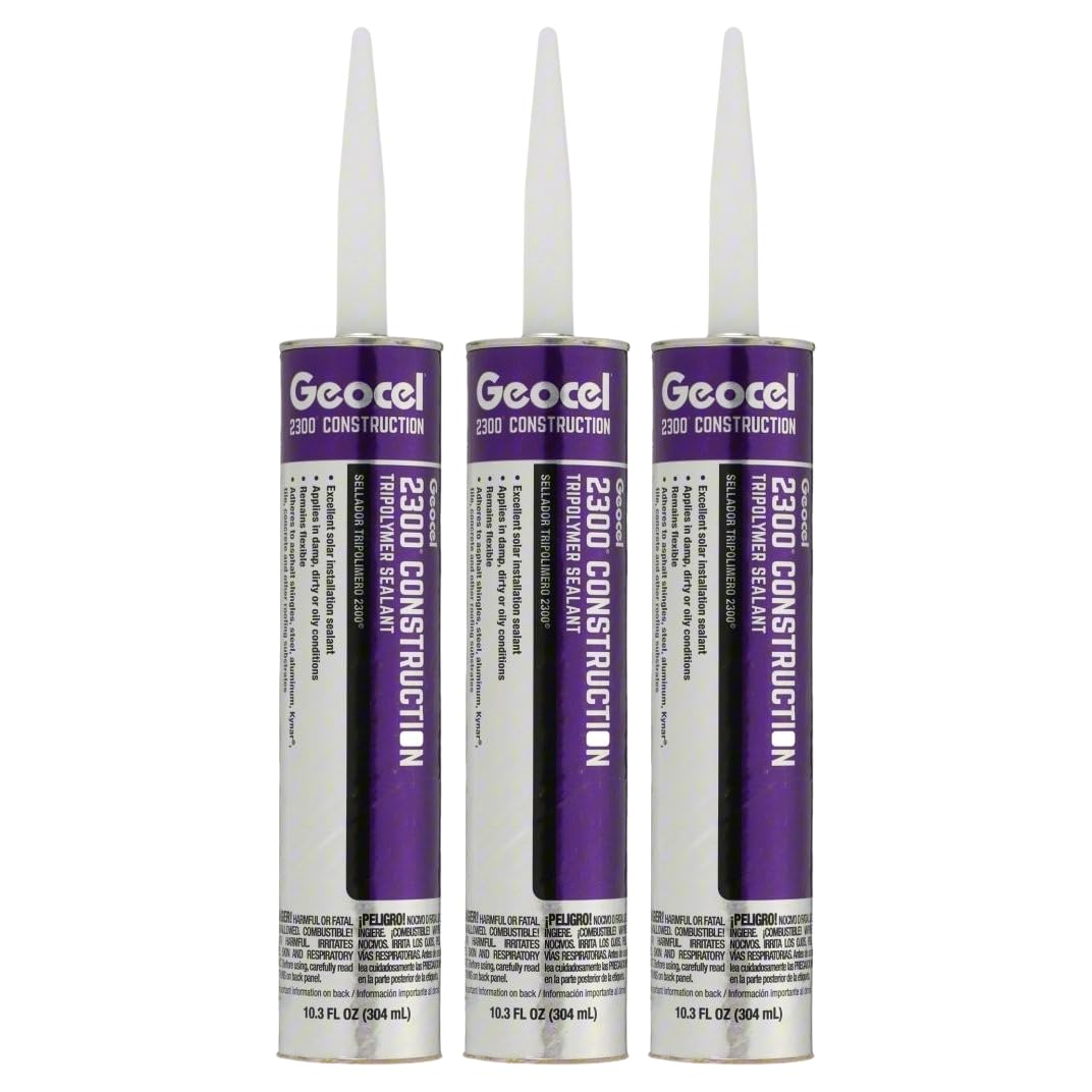 Geocel GC66100 crystal-clear sealant bottle for durable roofing and trim use.