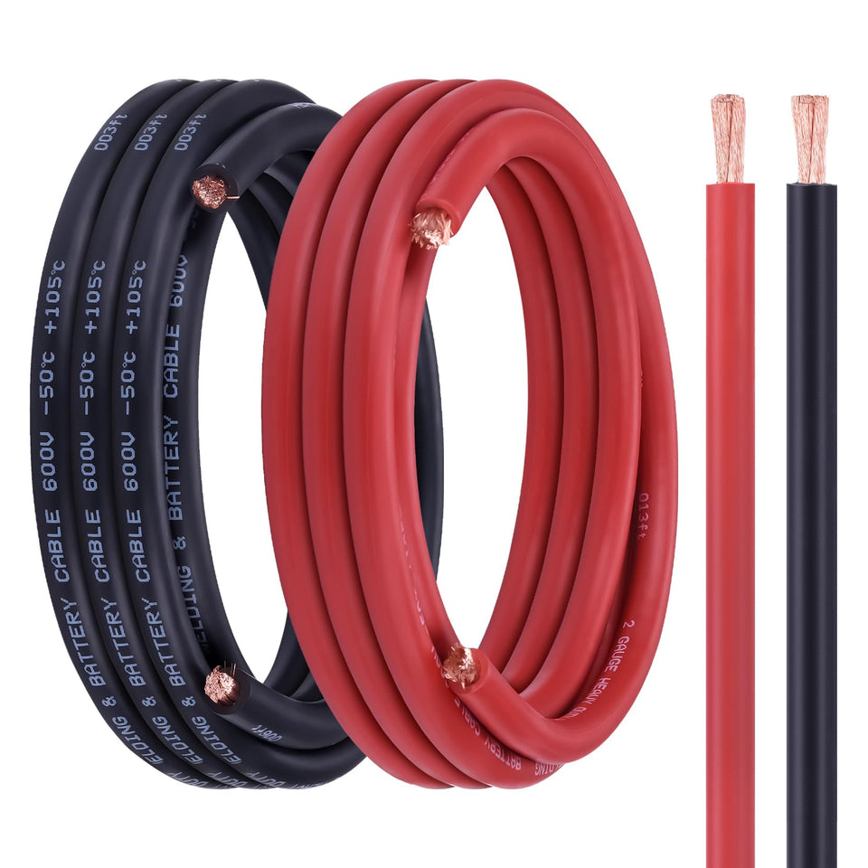 Geosiry 2 gauge battery cable red 15ft for high current automotive connections