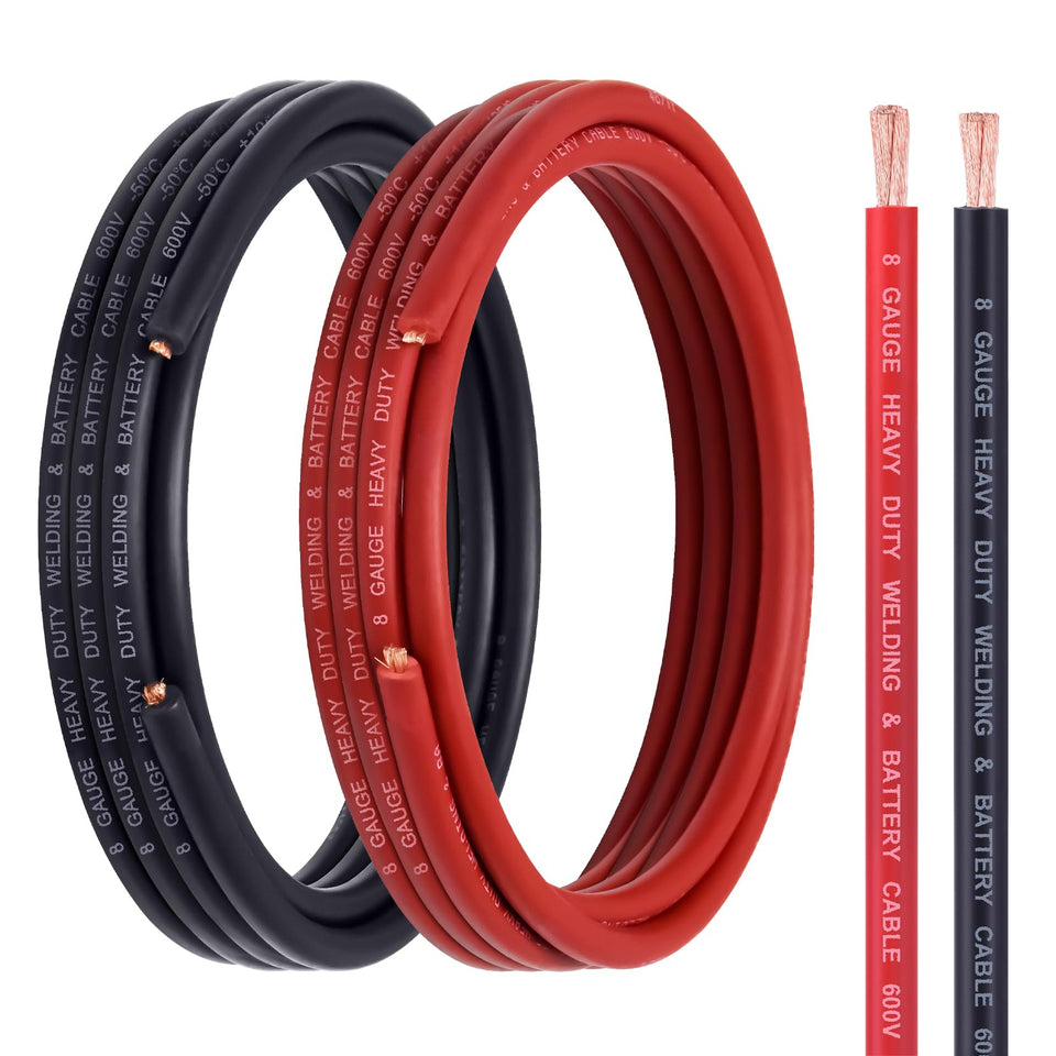 Geosiry 8 gauge red battery cable for secure terminal connections and high-conductivity power