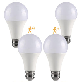GEPLAD 4-pack upgrade motion sensor bulbs with glass-penetrating detection for porch lights.